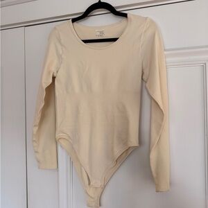 Cream Long Sleeve Bodysuit